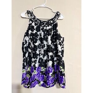 Y2K Dressbarm Womens Floral Sleeveless Top Size L  Gardencore Cottagecore Indie
